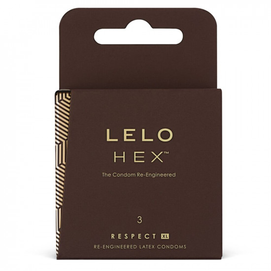 Презервативи LELO HEX Condoms Respect XL 3 Pack, тонкі та суперміцні, збільшений розмір Презервативи LELO HEX Condoms Respect XL 3 Pack, тонкі та суперміцні, збільшений розмір