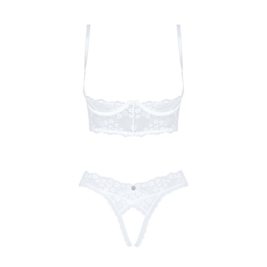 Еротичний комплект Obsessive Heavenlly 2-pcs cupless set M/L, відкриті груди, з доступом Еротичний комплект Obsessive Heavenlly 2-pcs cupless set M/L, відкриті груди, з доступом