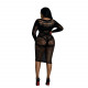 Сукня-бодістокінг Moonlight Plus Model 03 XL-XXXL Black, міді, довгий рукав Сукня-бодістокінг Moonlight Plus Model 03 XL-XXXL Black, міді, довгий рукав