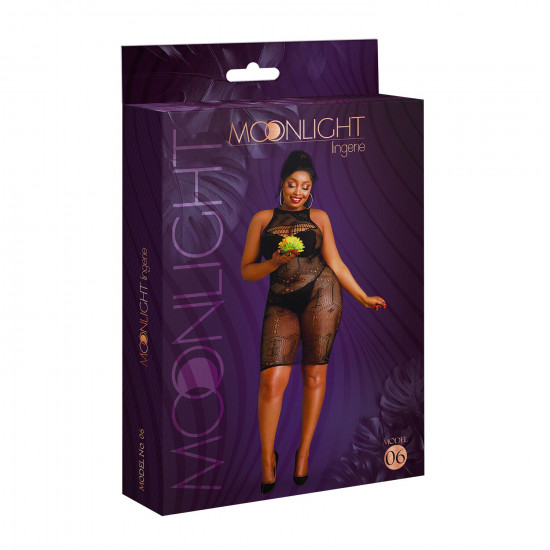 Сукня-бодістокінг Moonlight Plus Model 06 XL-XXXL Black Сукня-бодістокінг Moonlight Plus Model 06 XL-XXXL Black
