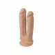 Двойной фаллоимитатор с вибрацией SilexD Double Gusto Vibro Flesh (Model 1 size 8" & 7") + LRS, диаметр 4,5 см и 3,7 см