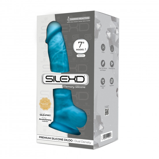 Фалоімітатор SilexD Johnny Blue (MODEL 1 size 7in), двошаровий, силікон+Silexpan, діаметр 3,8 см Фалоімітатор SilexD Johnny Blue (MODEL 1 size 7in), двошаровий, силікон+Silexpan, діаметр 3,8 см
