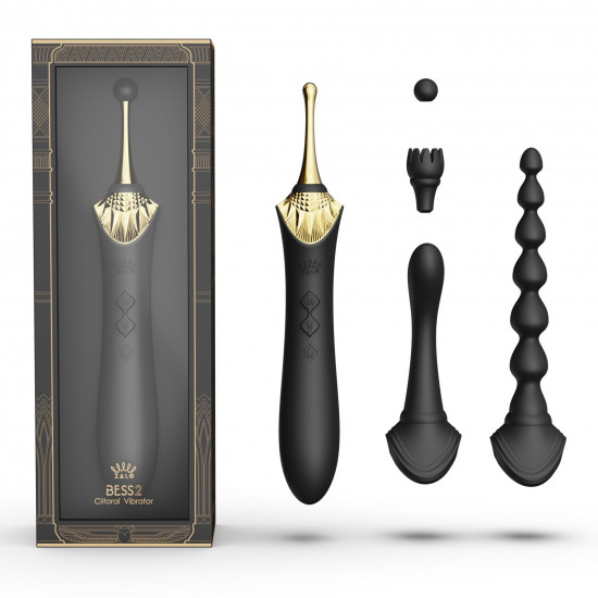 Мультифункціональний вібратор Zalo — Bess 2 Obsidian Black, 4 насадки, підігрів Мультифункціональний вібратор Zalo — Bess 2 Obsidian Black, 4 насадки, підігрів