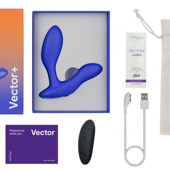 Смарт-вібромасажер простати We-Vibe Vector+ ROYAL BLUE, пульт ДК, регульований кут нахилу Смарт-вібромасажер простати We-Vibe Vector+ ROYAL BLUE, пульт ДК, регульований кут нахилу