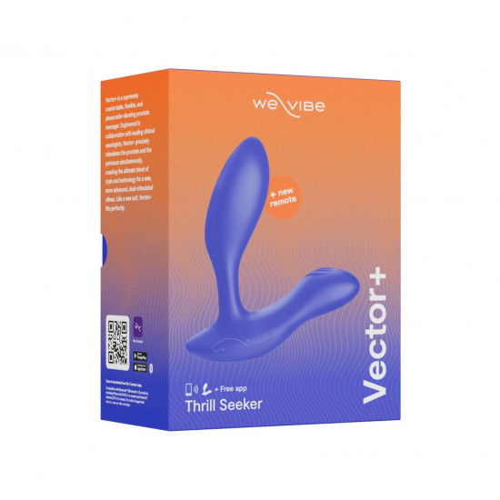 Смарт-вібромасажер простати We-Vibe Vector+ ROYAL BLUE, пульт ДК, регульований кут нахилу Смарт-вібромасажер простати We-Vibe Vector+ ROYAL BLUE, пульт ДК, регульований кут нахилу