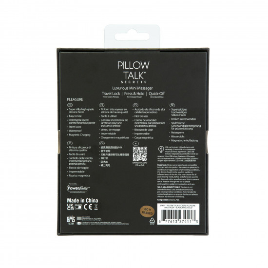 Мінівібромасажер Pillow Talk Secrets - Pleasure - Clitoral Vibrator Wand, потужний мотор Мінівібромасажер Pillow Talk Secrets - Pleasure - Clitoral Vibrator Wand, потужний мотор
