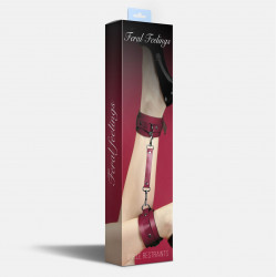 Поножі Feral Feelings – Ankle Restraints, натуральна шкіра, burgundy