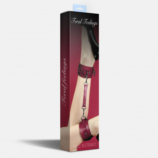 Поножі Feral Feelings – Ankle Restraints, натуральна шкіра, burgundy Поножі Feral Feelings – Ankle Restraints, натуральна шкіра, burgundy