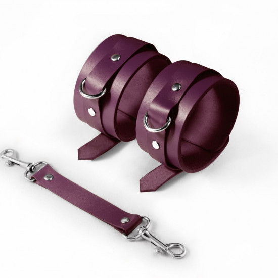 Поножі Feral Feelings – Ankle Restraints, натуральна шкіра, burgundy Поножі Feral Feelings – Ankle Restraints, натуральна шкіра, burgundy