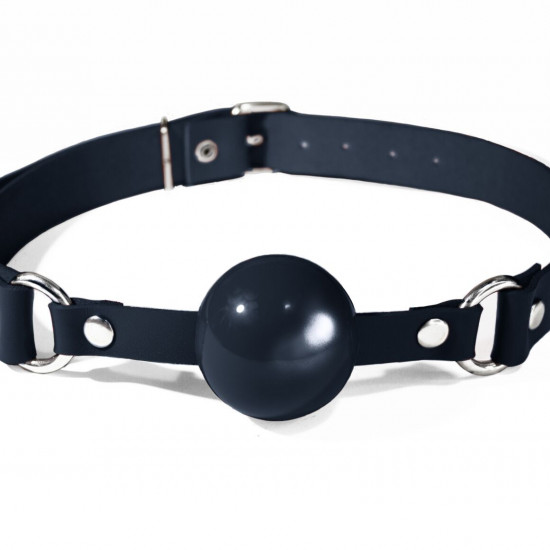 Кляп силиконовый Feral Feelings Silicon Ball Gag Black/Black, черный ремень, черный шарик