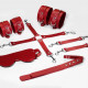 Набір Feral Feelings BDSM Kit 5 Red, наручники, поножі, хрестовина, маска, падл Набір Feral Feelings BDSM Kit 5 Red, наручники, поножі, хрестовина, маска, падл