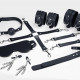 Набір Feral Feelings BDSM Kit 7 Black, наручники, поножі, конектор, маска, падл, кляп, затискачі Набір Feral Feelings BDSM Kit 7 Black, наручники, поножі, конектор, маска, падл, кляп, затискачі