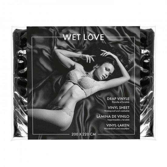 Простирадло з вінілу Fetish Tentation Black 220x200, чорне Простирадло з вінілу Fetish Tentation Black 220x200, чорне
