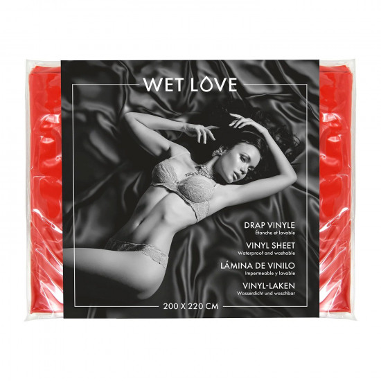 Простирадло з вінілу Fetish Tentation Red 220x200, червоне Простирадло з вінілу Fetish Tentation Red 220x200, червоне