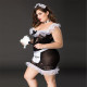 Костюм покоївки JSY «Слухняна Ельма» Plus Size Black, сукня, фартух, головний убір покоївки Костюм покоївки JSY «Слухняна Ельма» Plus Size Black, сукня, фартух, головний убір покоївки