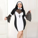 Еротичний костюм черниці JSY «Грішниця Лола» Plus Size Black, сукня, хрест, апостольник Еротичний костюм черниці JSY «Грішниця Лола» Plus Size Black, сукня, хрест, апостольник