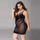 Сукня з латексними вставками JSY «Пристрасна Ельза» Plus Size, Black, мереживо, стрепи, сітка Сукня з латексними вставками JSY «Пристрасна Ельза» Plus Size, Black, мереживо, стрепи, сітка