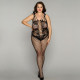 Сітчастий бодістокінг JSY «Ніжна Люсі» Plus Size, black, імітація боді, імітація шнурівки Сітчастий бодістокінг JSY «Ніжна Люсі» Plus Size, black, імітація боді, імітація шнурівки