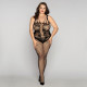 Сітчастий бодістокінг JSY «Ніжна Люсі» Plus Size, black, імітація боді, імітація шнурівки Сітчастий бодістокінг JSY «Ніжна Люсі» Plus Size, black, імітація боді, імітація шнурівки