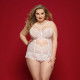 Ніжний комплект білизни JSY «Мила Бейлі» Plus Size, White, корсет, стрінги, стрепи, мереживо Ніжний комплект білизни JSY «Мила Бейлі» Plus Size, White, корсет, стрінги, стрепи, мереживо