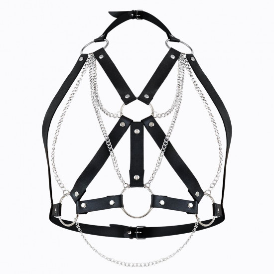 Портупея жіноча Art of Sex - Aiden Leather harness, Чорна XS-M Портупея жіноча Art of Sex - Aiden Leather harness, Чорна XS-M