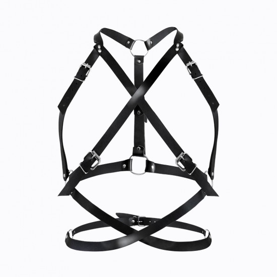 Портупея жіноча Art of Sex - Agnessa Leather harness, Чорний XS-M Портупея жіноча Art of Sex - Agnessa Leather harness, Чорний XS-M
