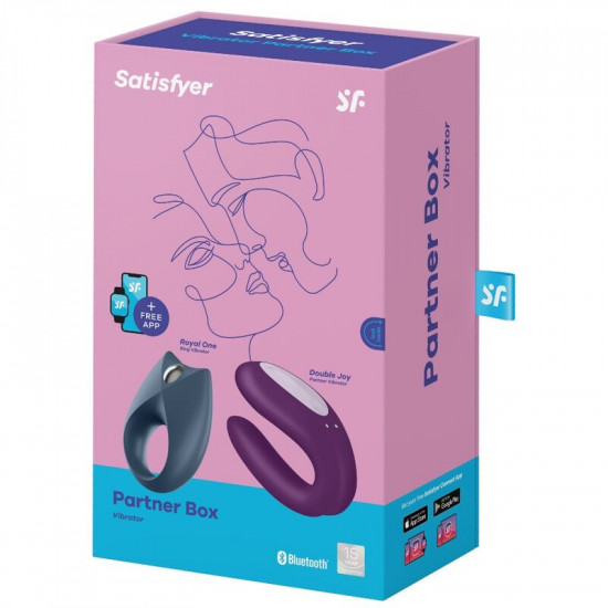 Набір Satisfyer Partner Box 2 (смарт-вібратор для пар Double Joy + віброкільце Royal One) Набір Satisfyer Partner Box 2 (смарт-вібратор для пар Double Joy + віброкільце Royal One)