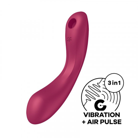 Вакуумний стимулятор з вібрацією Satisfyer Curvy Trinity 1 Red, іграшка 3в1 Вакуумний стимулятор з вібрацією Satisfyer Curvy Trinity 1 Red, іграшка 3в1
