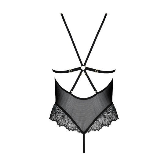 Сітчасте боді з мереживним ліфом Passion DELIENA BODY XXL/XXXL black Сітчасте боді з мереживним ліфом Passion DELIENA BODY XXL/XXXL black