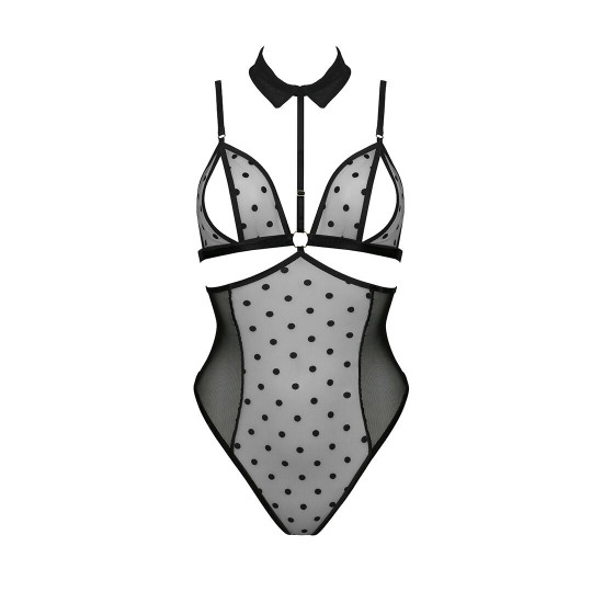 Боді з відкритими грудьми Passion DOMINICA BODY S/M black, комір-чокер, корсет Боді з відкритими грудьми Passion DOMINICA BODY S/M black, комір-чокер, корсет