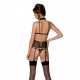 Корсет з відкритими грудьми Passion DOMINICA CORSET L/XL black, пажі для панчіх, стрінги Корсет з відкритими грудьми Passion DOMINICA CORSET L/XL black, пажі для панчіх, стрінги