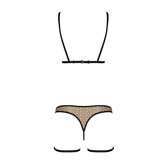 Еротичний комплект спідньої білизни Passion GABI SET S/M beige, трусики з гартерами Еротичний комплект спідньої білизни Passion GABI SET S/M beige, трусики з гартерами