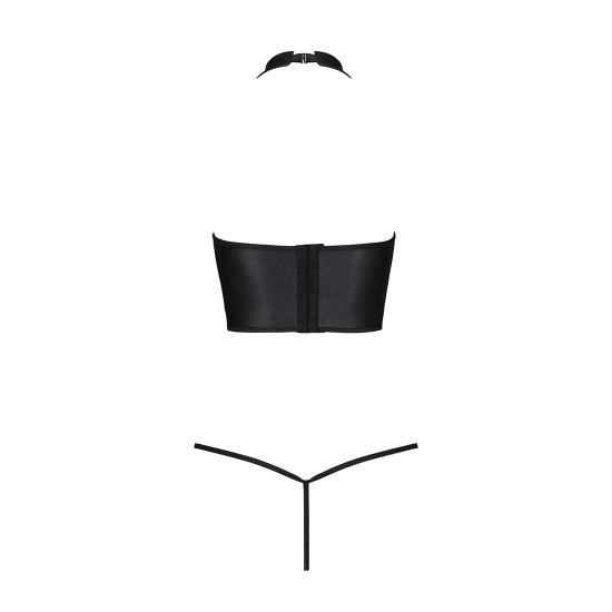Комплект білизни з відкритими грудьми Passion GENEVIA SET WITH OPEN BRA S/M black, корсет, стрінги Комплект білизни з відкритими грудьми Passion GENEVIA SET WITH OPEN BRA S/M black, корсет, стрінги