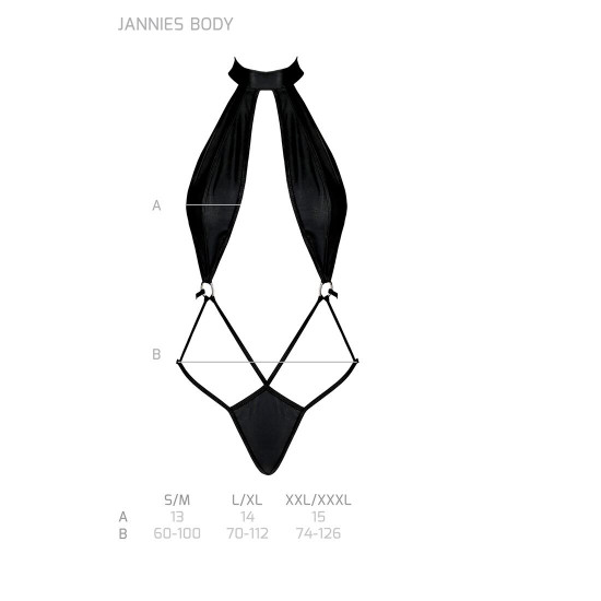 Боді-халтер з екошкіри Passion JANNIES BODY XXL/XXXL black Боді-халтер з екошкіри Passion JANNIES BODY XXL/XXXL black