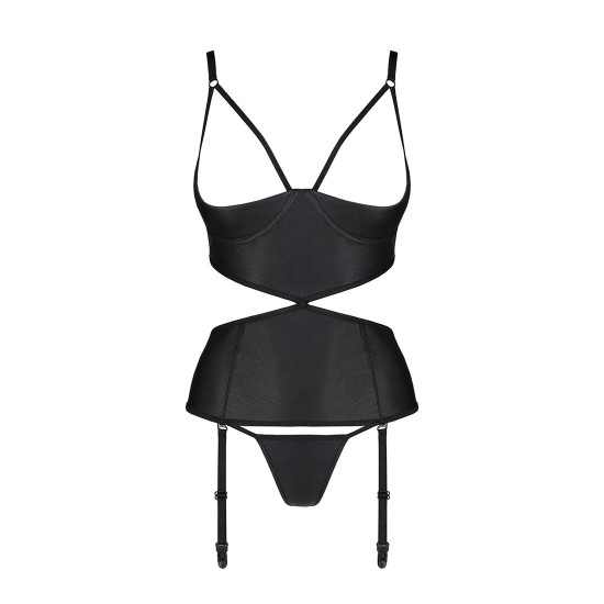 Корсет з відкритими грудьми Passion JANNIES CORSET L/XL black, стрінги в наборі Корсет з відкритими грудьми Passion JANNIES CORSET L/XL black, стрінги в наборі