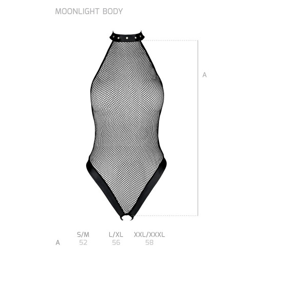 Боді-халтер з відкритим доступом Passion MOONLIGHT BODY XXL/XXXL black Боді-халтер з відкритим доступом Passion MOONLIGHT BODY XXL/XXXL black