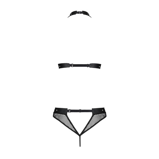 Білизна з відкритим доступом Passion MOONLIGHT SET L/XL black топ, стрінги Білизна з відкритим доступом Passion MOONLIGHT SET L/XL black топ, стрінги