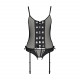 Корсет зі шнурівкою Passion NESSY CORSET S/M black, стрінги з відкритим доступом, пажі для панчіх Корсет зі шнурівкою Passion NESSY CORSET S/M black, стрінги з відкритим доступом, пажі для панчіх