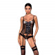 Корсет зі шнурівкою Passion NESSY CORSET S/M black, стрінги з відкритим доступом, пажі для панчіх Корсет зі шнурівкою Passion NESSY CORSET S/M black, стрінги з відкритим доступом, пажі для панчіх