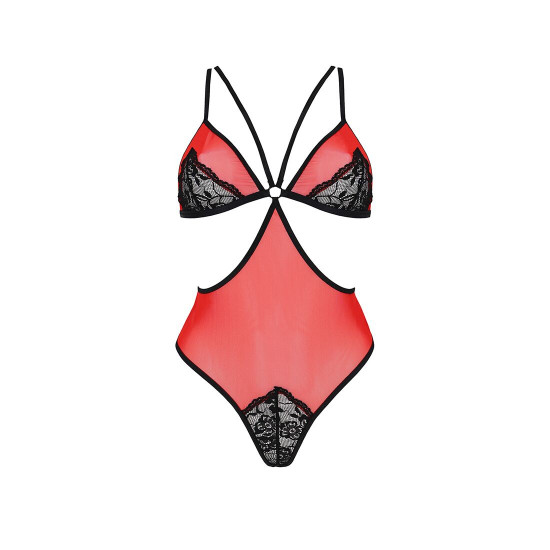Напівпрозоре боді з мереживом Passion PEONIA BODY XXL/XXXL red Напівпрозоре боді з мереживом Passion PEONIA BODY XXL/XXXL red