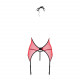 Корсет з пажами для панчіх Passion PEONIA CORSET S/M red, стрінги Корсет з пажами для панчіх Passion PEONIA CORSET S/M red, стрінги