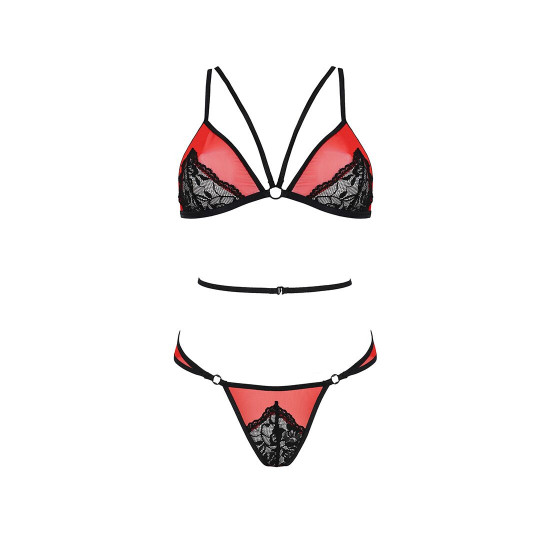 Комплект білизни Passion PEONIA SET S/M red, бра, трусики Комплект білизни Passion PEONIA SET S/M red, бра, трусики