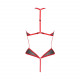 Сітчасте боді з мереживом на грудях Passion SATARA BODY L/XL red Сітчасте боді з мереживом на грудях Passion SATARA BODY L/XL red