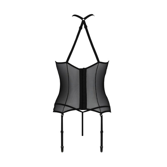 Корсет з пажами Passion SATARA CORSET XXL/XXXL black, стрінги, мереживо, застібки спереду та ззаду Корсет з пажами Passion SATARA CORSET XXL/XXXL black, стрінги, мереживо, застібки спереду та ззаду