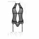 Корсет з пажами PassionSATARA CORSET L/XL red, стрінги, мереживо, застібки спереду та ззаду Корсет з пажами PassionSATARA CORSET L/XL red, стрінги, мереживо, застібки спереду та ззаду
