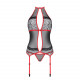 Корсет з пажами PassionSATARA CORSET L/XL red, стрінги, мереживо, застібки спереду та ззаду Корсет з пажами PassionSATARA CORSET L/XL red, стрінги, мереживо, застібки спереду та ззаду