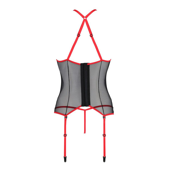 Корсет з пажами Passion SATARA CORSET S/M red, стрінги, мереживо, застібки спереду та ззаду Корсет з пажами Passion SATARA CORSET S/M red, стрінги, мереживо, застібки спереду та ззаду