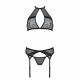 Комплект білизни Passion SATARA SET S/M black, топ, пояс для панчіх, стрінги Комплект білизни Passion SATARA SET S/M black, топ, пояс для панчіх, стрінги