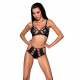 Комплект білизни Passion TASMINA SET L/XL black, ліф, високі трусики з корсетом ззаду Комплект білизни Passion TASMINA SET L/XL black, ліф, високі трусики з корсетом ззаду