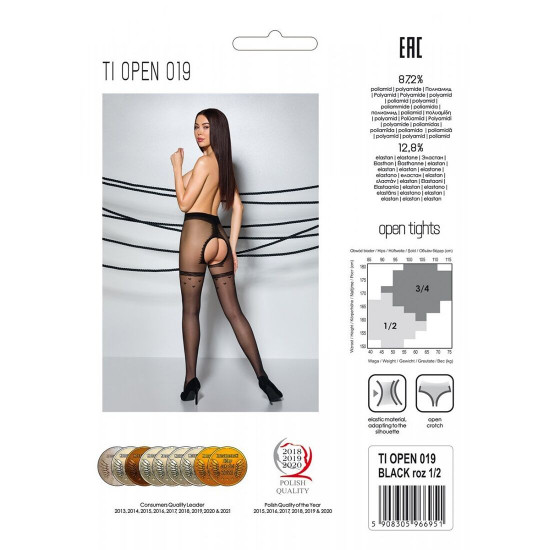 Колготки з відкритим доступом, імітація панчіх Passion TIOPEN 019 black 1/2 (20 den) Колготки з відкритим доступом, імітація панчіх Passion TIOPEN 019 black 1/2 (20 den)